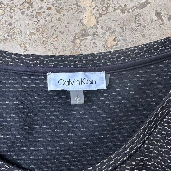 Calvin Klein metallic gold trim asymmetrical top blouse - Picture 7 of 9